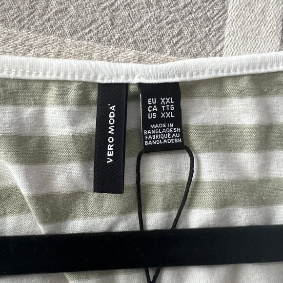 Vero Moda Green/Cream Striped Tank, Size XXL - Picture 5 of 6